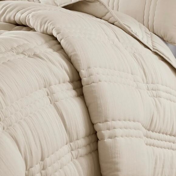 Urban Habitat Dune Gauze 3 Pc Quilt Set Beige Full/Queen - Picture 2 of 3